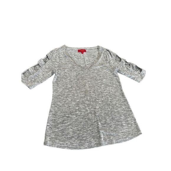 JENNIFER LOPEZ Shirt Womens Size Small Gray Rhinestone V-Neck size Small - Picture 1 of 9